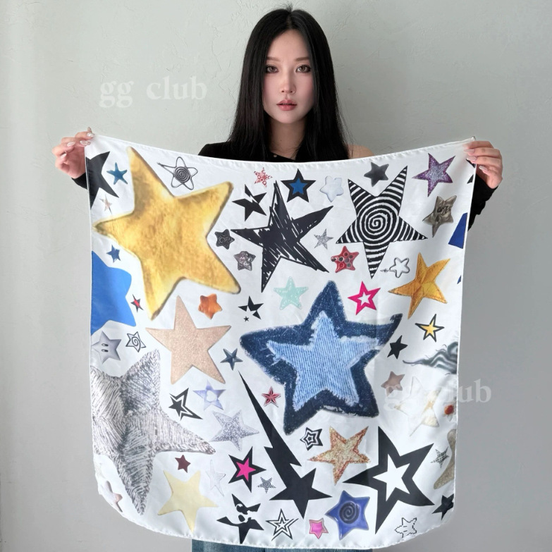 66# Lenço quadrado Denim Star (C06-25)