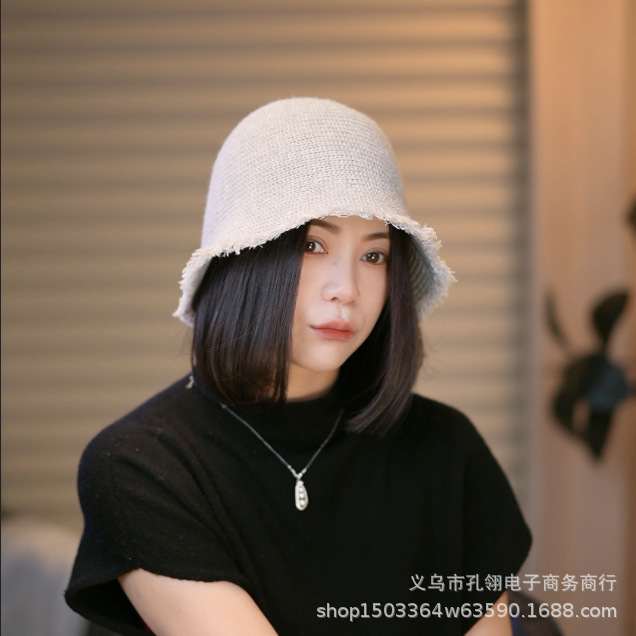 大头围遮阳帽子女2025新款复古美拉德渔夫帽日系百搭素颜毛边盆帽|undefined