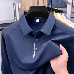 春秋季男士长袖POLO衫商务男装无痕免烫时尚翻领长袖T恤打底衫