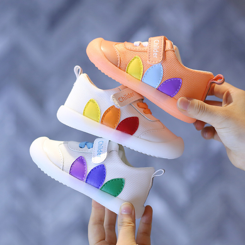 2024 primavera nuevo bebé de 3 años, zapatos individuales para niños pequeños, velcro, zapatos de bebé, suela de gelatina, una pieza de pelo c06