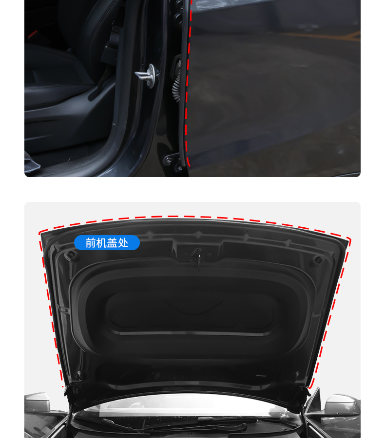 Suitable for the New Version of Model Y/Yl Tesla Full Car Soundproof Sealing Strip Waterproof Dustproof Silent Strip Wholesale