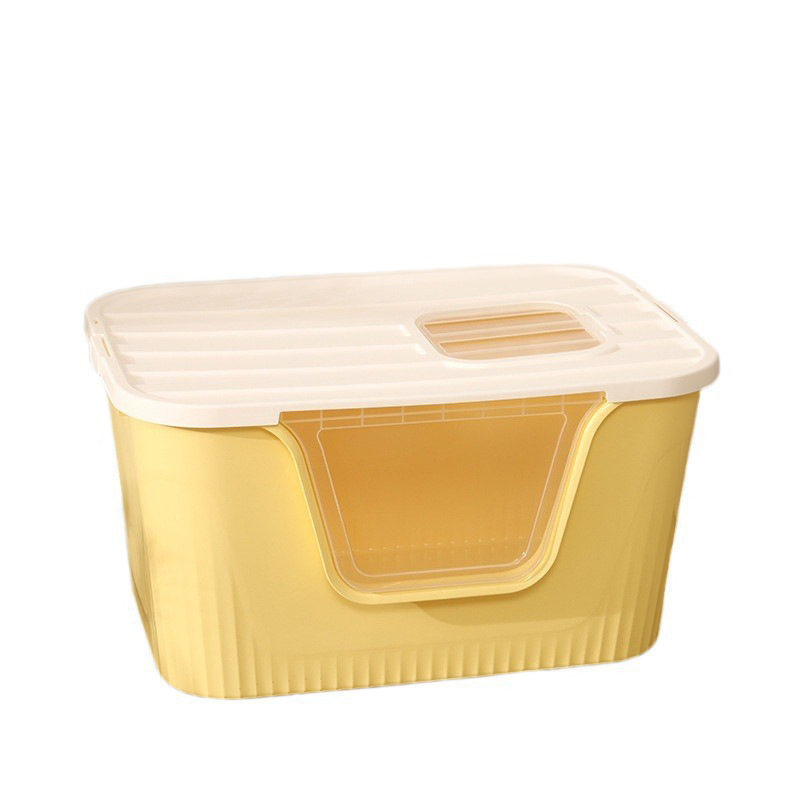 Caja de arena para gatos gigante cerrada de gran tamaño extra grande a prueba de salpicaduras inodoro completamente abierto integrado Maine enorme orinal suministros