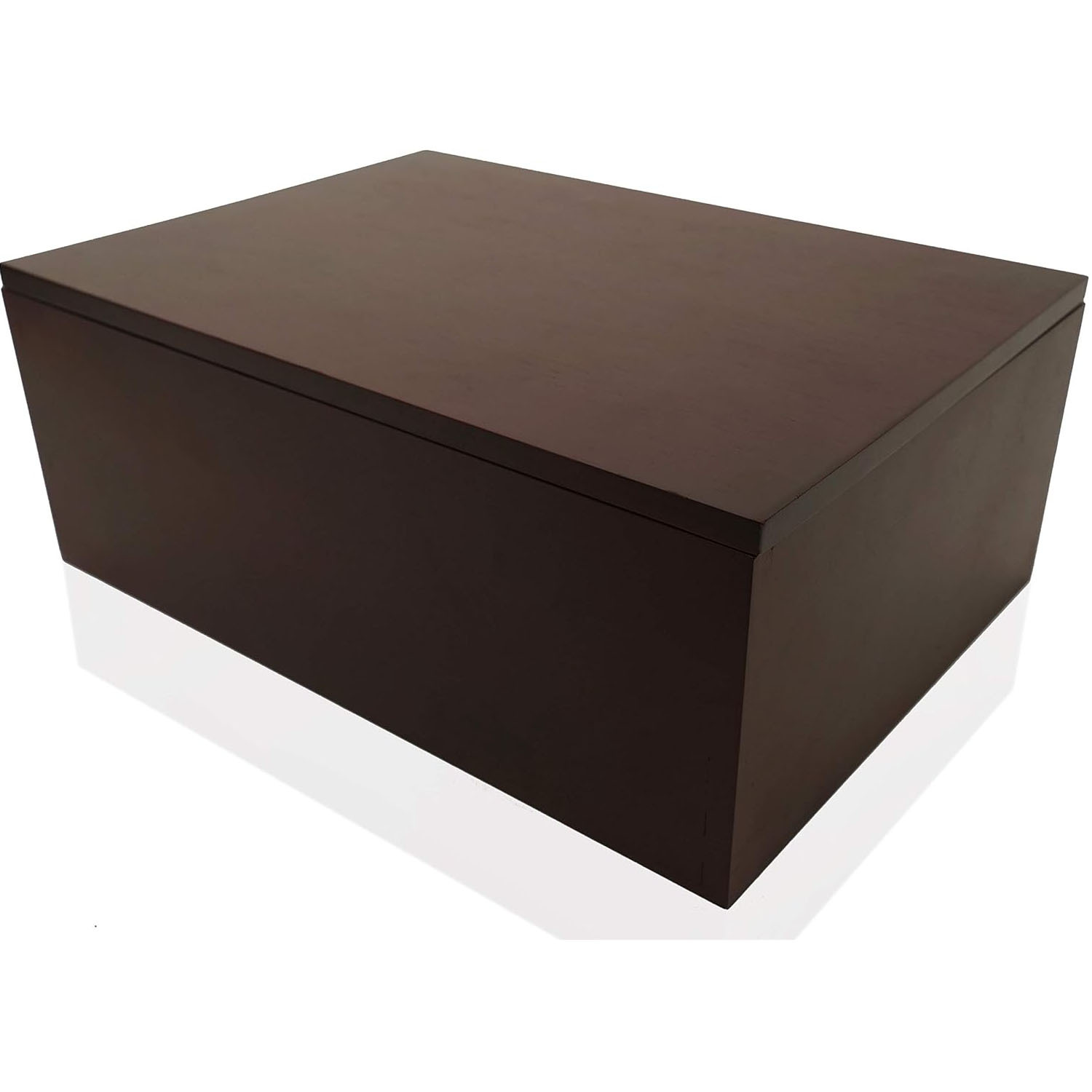 Pine Wood American-Style 2-Tier Storage Box with Lid, Dark Brown, 11X 8x4.5inch