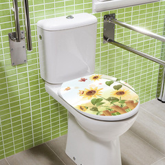 新款創意衛生間廁所裝飾貼畫馬桶花朵向日葵白膜不透明材質 KSY-9