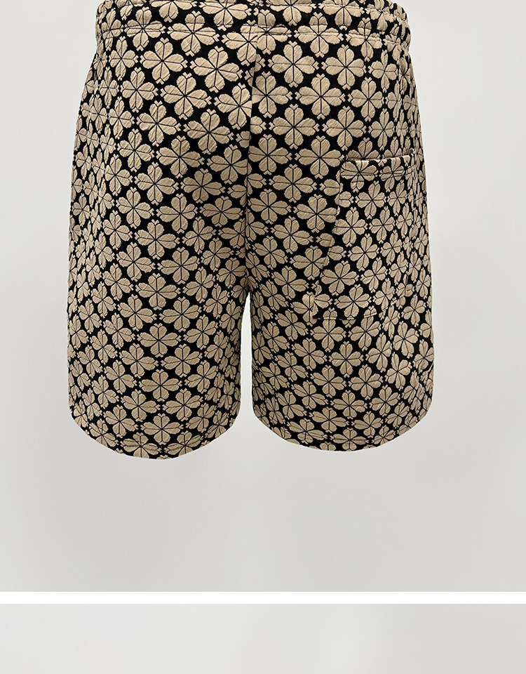 Men's Women's Trendy Houndstooth Casual Straight Leg Loose Fit Summer Shorts All Over Floral Print Beach Clothing_viptrois.com