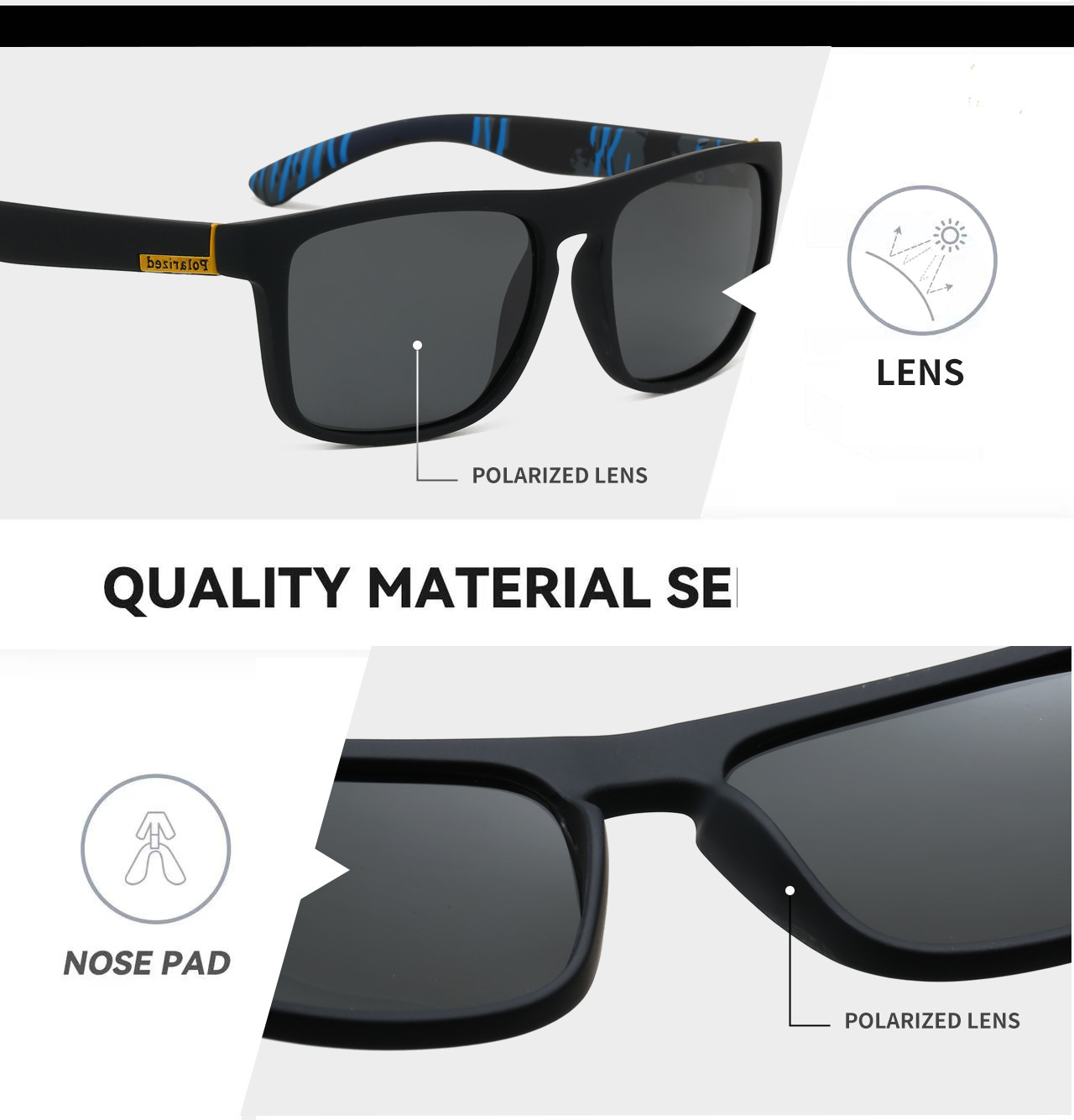 Cross-border Men's Polarized Sunglasses European and American Outdoor Cycling Glasses Women's Retro Fashion Sports Sunglasses