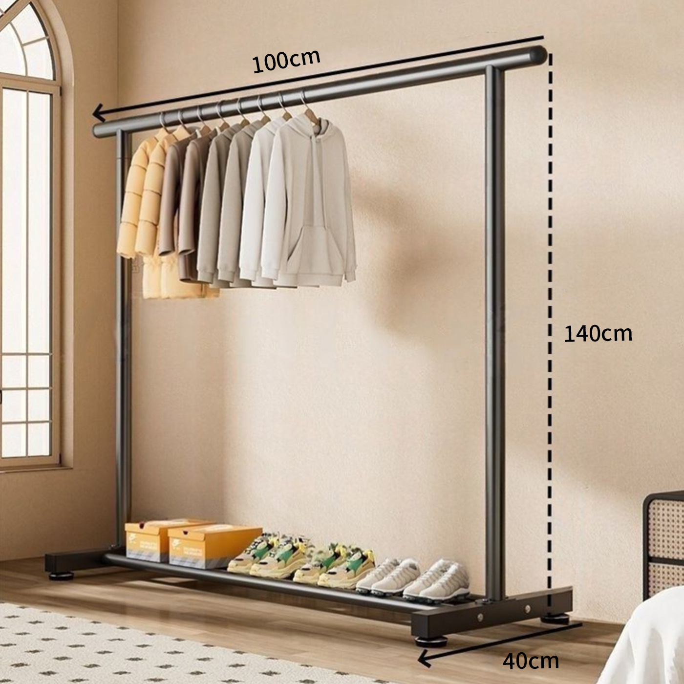 기본모델 [풀메탈] 단극 100cm 길이 - 블랙