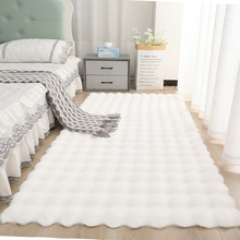 跨境泡泡绒家用长毛绒卧室少女床边满铺榻榻米仿兔毛地毯客厅地垫
