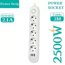 欧洲供应USB插排带线250V插线板跨境俄罗斯欧规插座家用排插