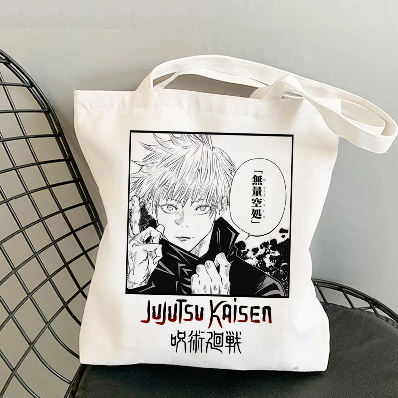 Jujutsu Kaisen impresa bolsa de lona Harajuku bolsa de hombro bolsa de compras de mano de moda Aliexpress Amazon