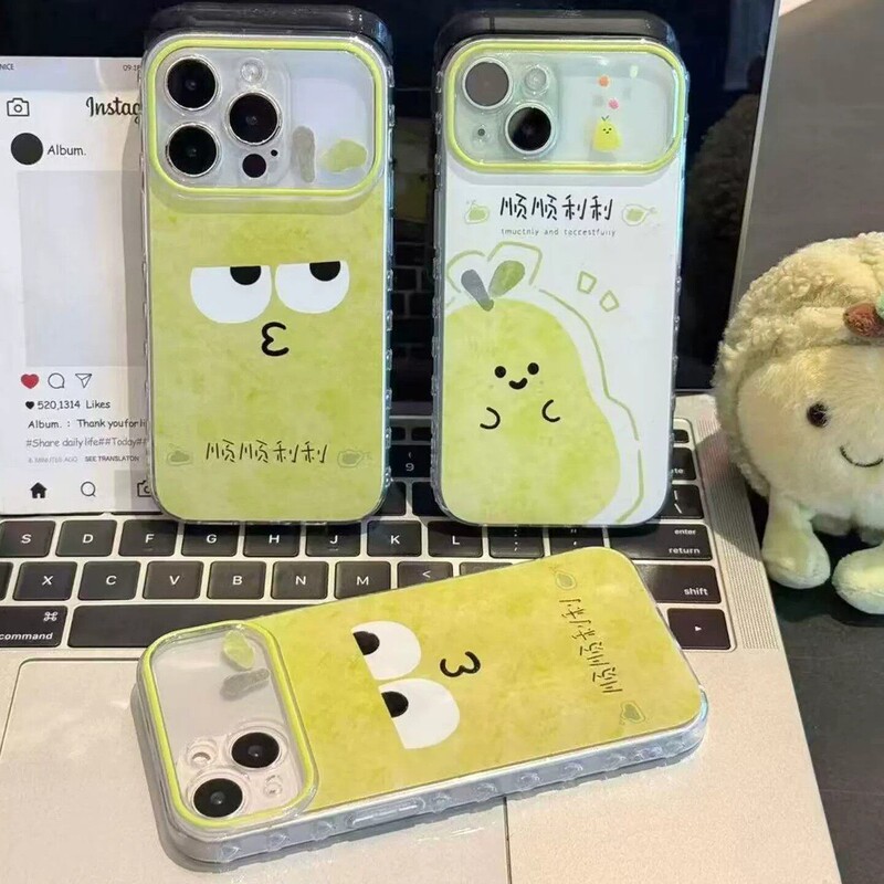 Shunli Expression Summer Green Pear Case for Apple 17Pm with Large Window, Huawei Pura90, Xiaomi 15, Vivo Shunli Expression Summer Green Pear Case for Apple 17Pm with Large Window, Huawei Pura90, Xiaomi 15, Vivo