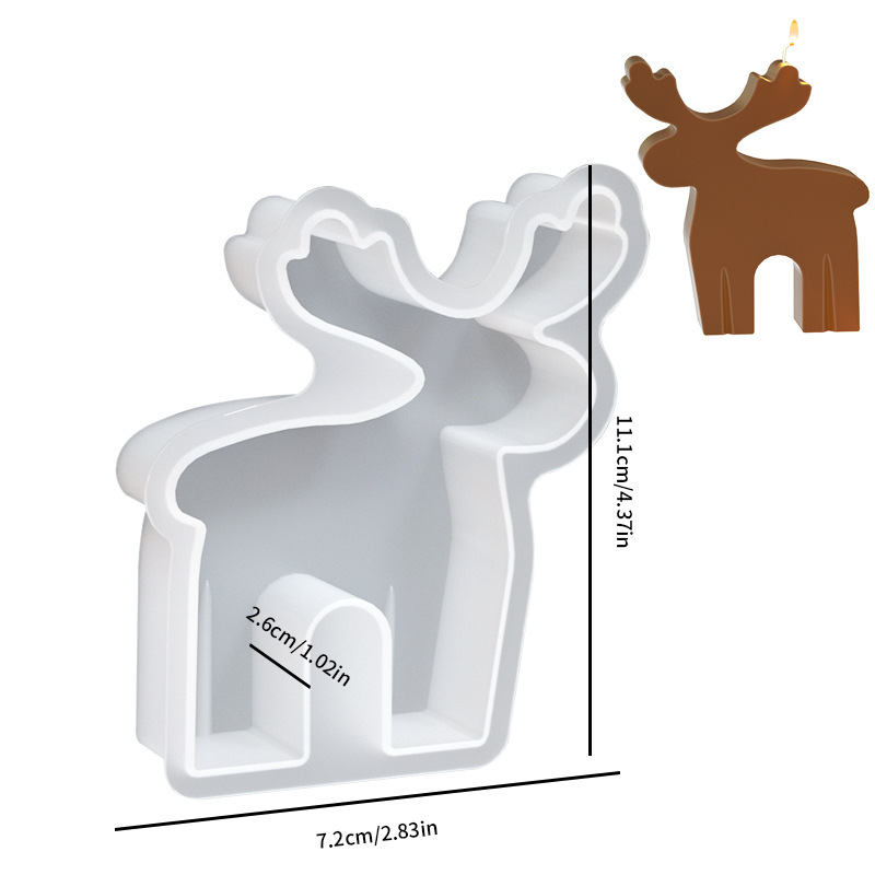 複数の平面クリスマスろうそくシリコン金型ヘラジカ雪だるまクリスマスツリー雪花樹脂滴金型クロスボーダー|undefined