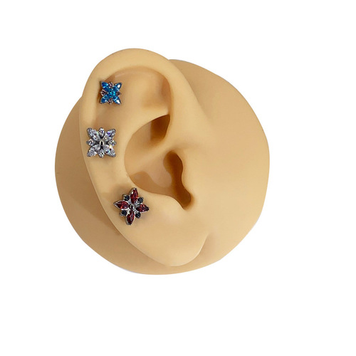 G23 titanium body piercing jewelry cross-border hot style zircon earrings and lip nails wholesale Amazon piercing now