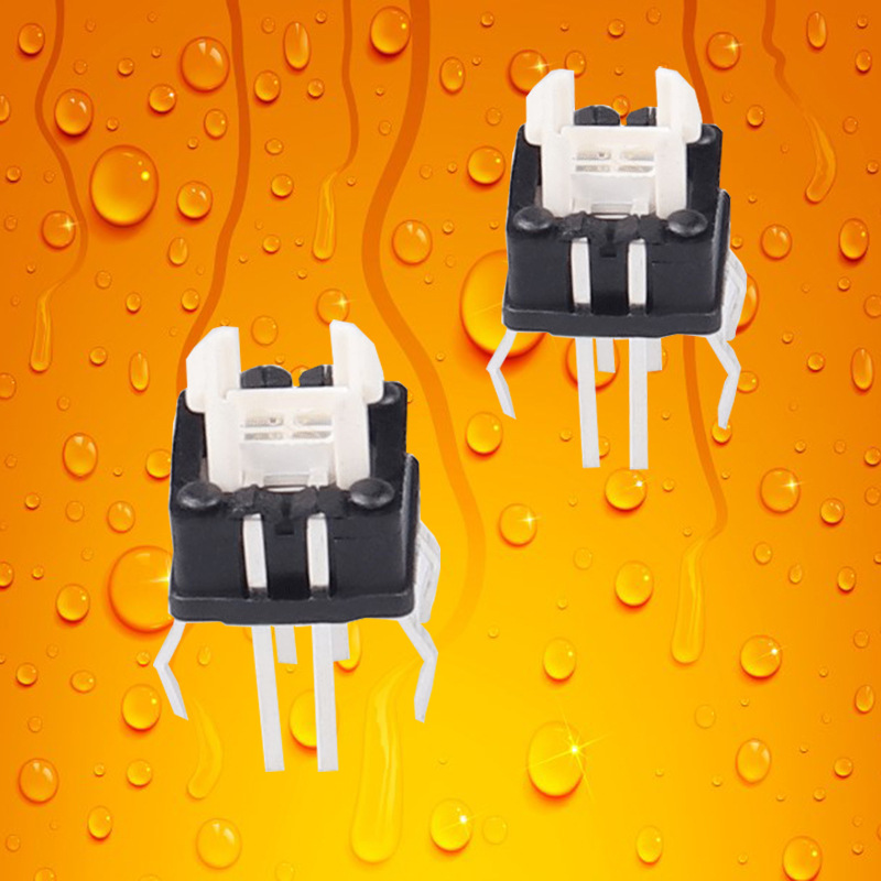 轻触开关带灯6*6*9蓝光瓷白按钮插脚按键灯色白黄蓝绿橙双色