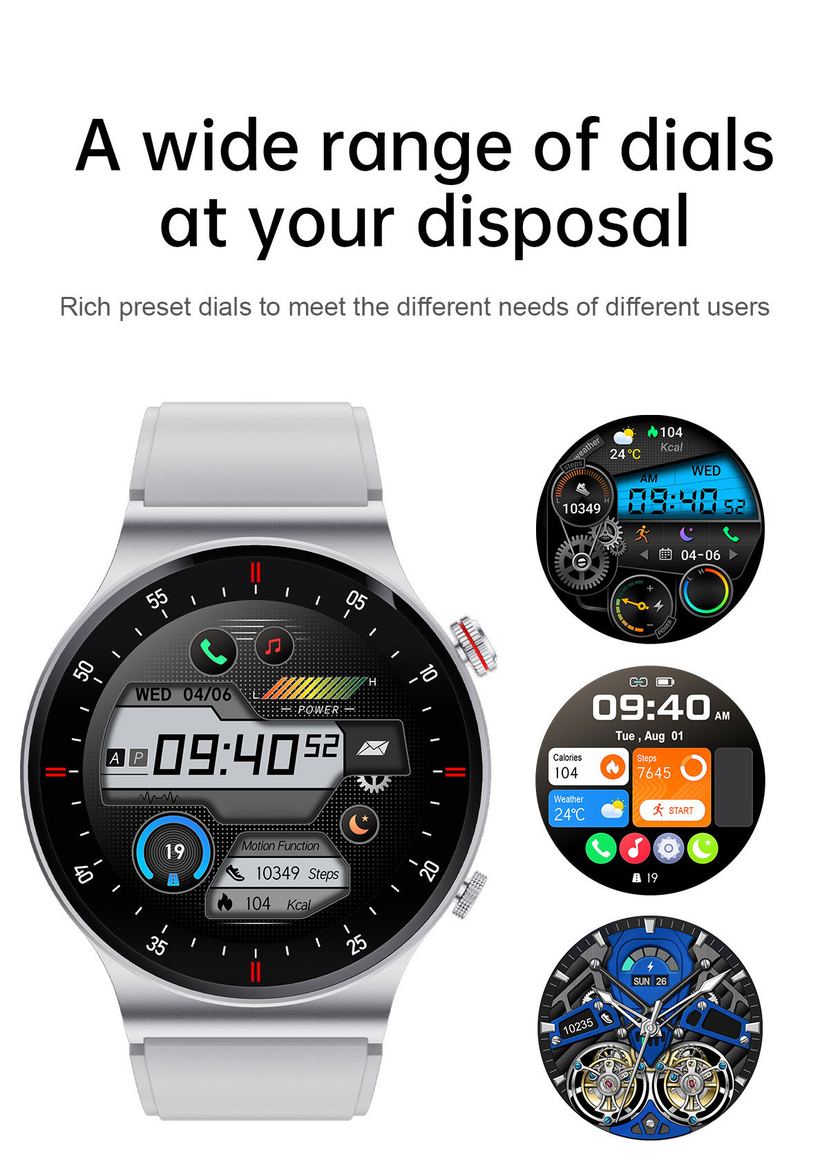 Men's Smartwatch Bluetooth Calling Heart Rate Blood Pressure Monitor_voghion.com