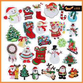 黑狐新款圣诞老人绣花布贴圣诞水晶球系列刺绣布贴熨烫补丁贴