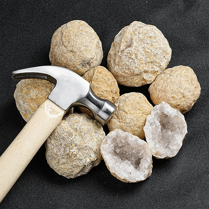 Factory in stock white Moroccan agate cave original stone religious specimen Mexican white crystal hole decoration office decoration stone