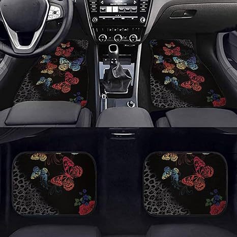 Temu Cross-Border Nordic Retro Car Floor Mats, Stain-Resistant and Wear-Resistant Four-Piece Set, Stain-Resistant Mats, Amazon Floor Mats Available for Wholesale