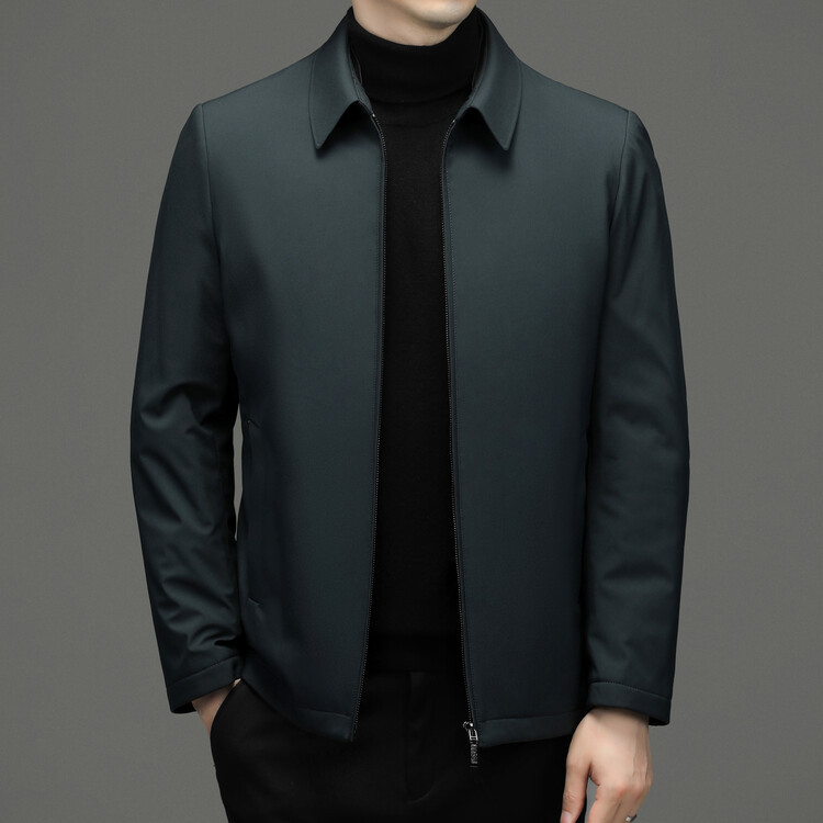 Otoño e invierno nueva ropa de hombre cálida y gruesa chaqueta de color sólido para hombres jóvenes y de mediana edad