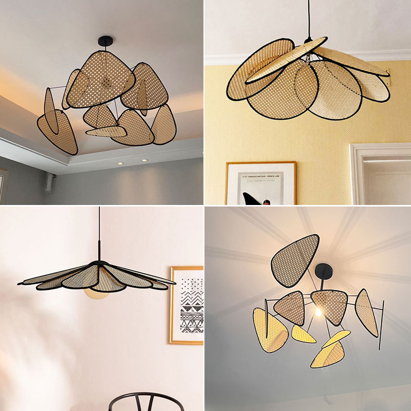 中古侘寂风藤艺灯民宿茶室禅意餐厅个性创意设计师样板间藤编吊灯