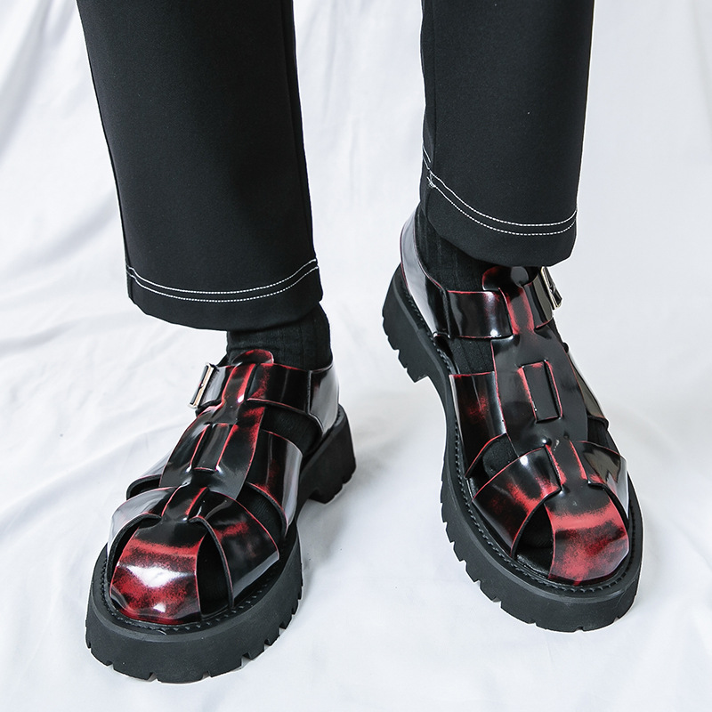 Cross-Border Summer New Men's Large Leather Shoes Outdoor Formal Wear Breathable Toe-Cap Sandals Roman Shoes Casual Men's Shoes