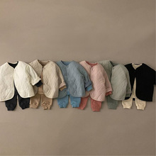 婴儿秋冬款薄棉袄男女童时尚开衫外套棉衣婴童小童外穿夹棉上衣