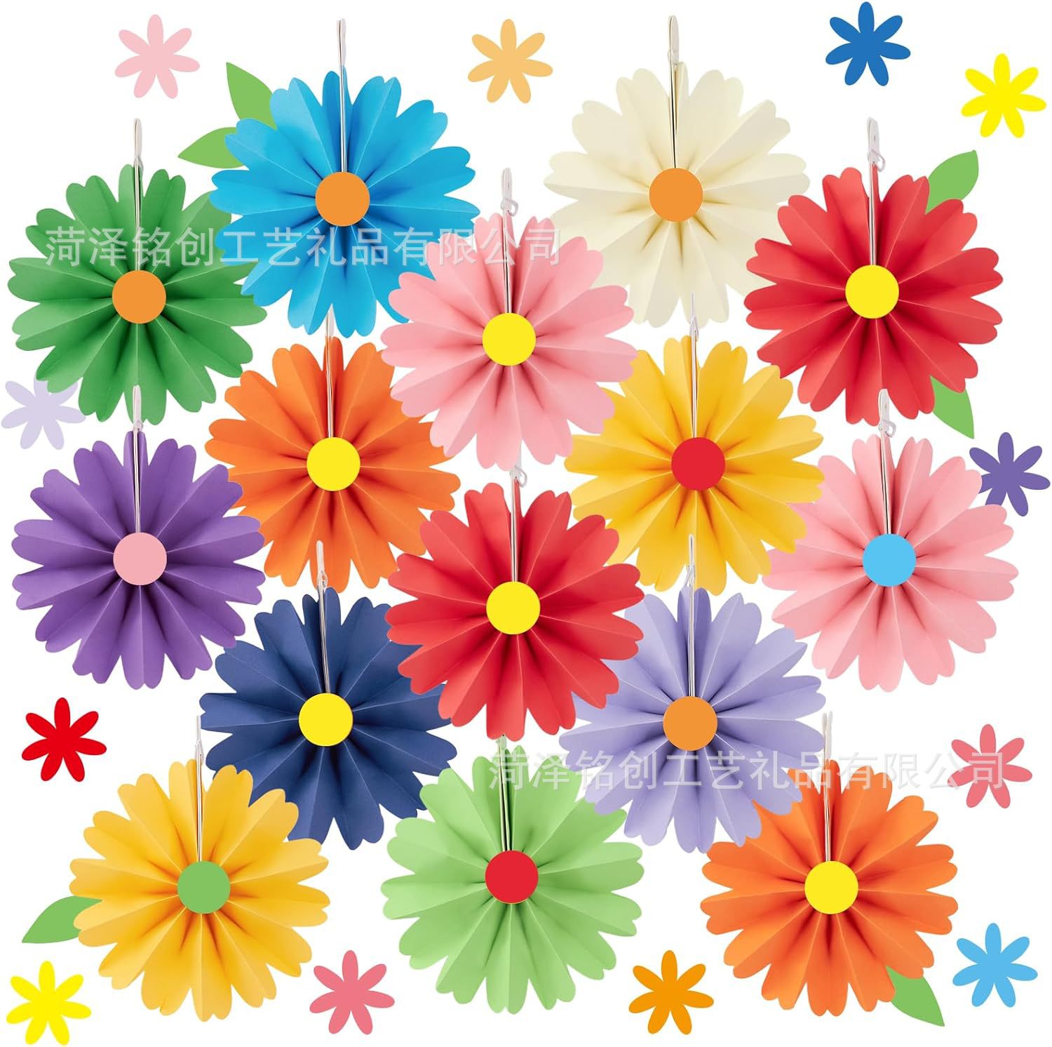 Fan de papel en el lugar decoración de flores de bodas decoración de fondo de fiesta de cumpleaños colgante de flores de ventilador de papel sensación de atmósfera props