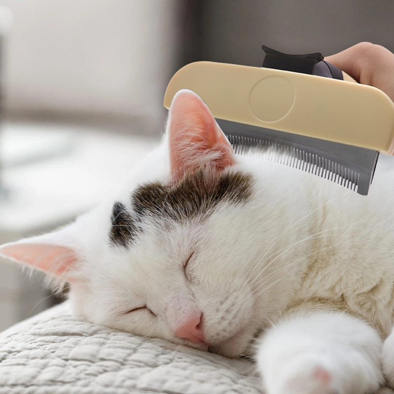 Peine para adelgazar mascotas, cuchillo para eliminar el pelo de perros, peine de rastrillo de belleza para eliminar el pelo de gatos, peine para suministros para perros y gatos, peine para el pelo