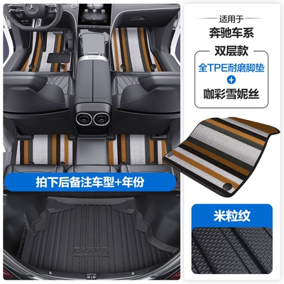 Glc Tpe Car Floor Mats with – Modelə uyğun ayaqaltı - please-leave-a-message-or-note-the-model-year-when-placing-an-order-rice-grain-pattern-tpe-door-sill-mat-coffee-color-snowiness-tpe-trunk-mat