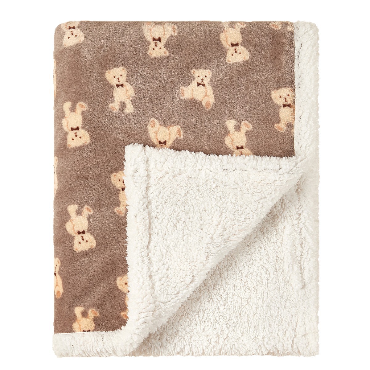 Recién nacido Otoño e Invierno manta plegable bebé de doble capa de franela engrosada manta de lana de cordero manta de bebé manta de la carretilla Manta