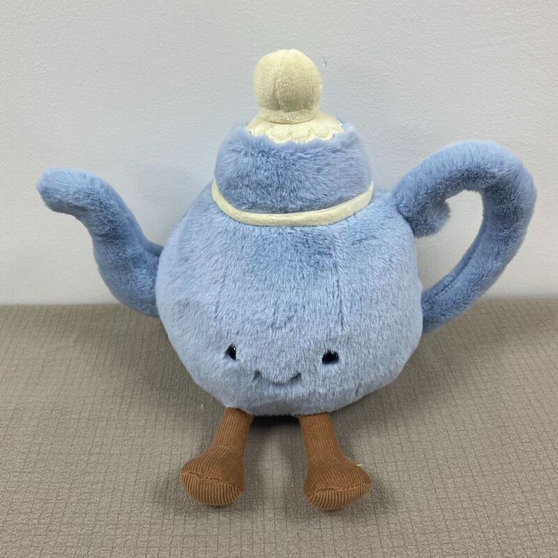 新しいロンドン限定楽しいティーポットティーカップブルーぬいぐるみ人形人形ギフト装飾品卸売|undefined