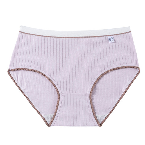 Women's pure cotton underwear, women's cotton antibacterial crotch mid-waist girl's style breathable Japanese girls' high-looking women's wholesale