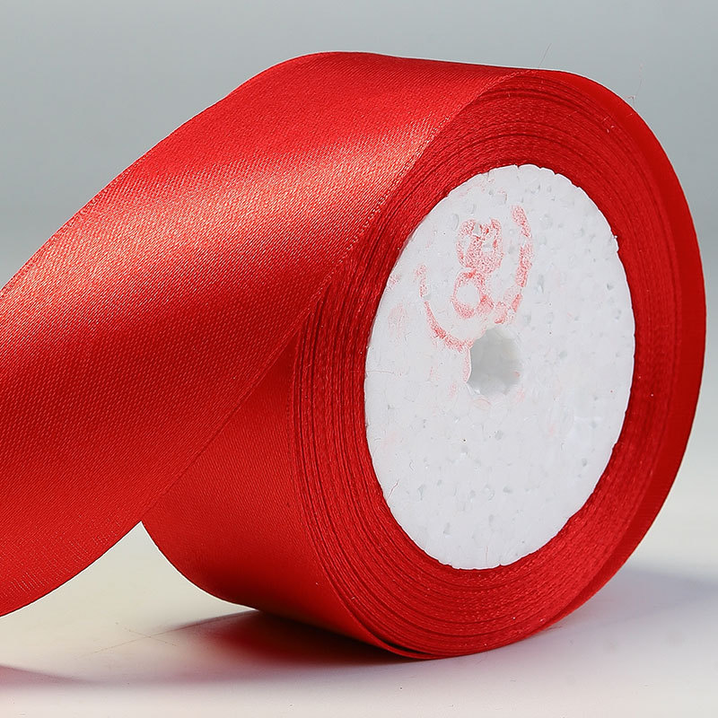 Fábrica al por mayor cinta de poliéster rojo festivo vacaciones decoración de la boda cinta de regalo caja de dulces cinta de embalaje