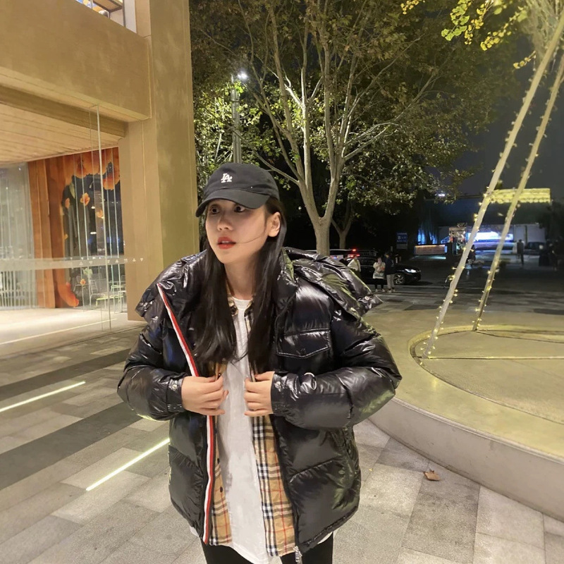 26 New Mengjia Winter Down Jackets for Men and Women, Cross-Border Korean Version, Classic Three-Color Webbing, Loose and Thick, Couple's Coat