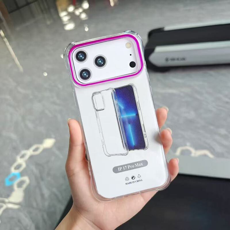 苹果17超级防摔透明手机套适用iPhone17ProMax彩色镜头框软手机壳|undefined