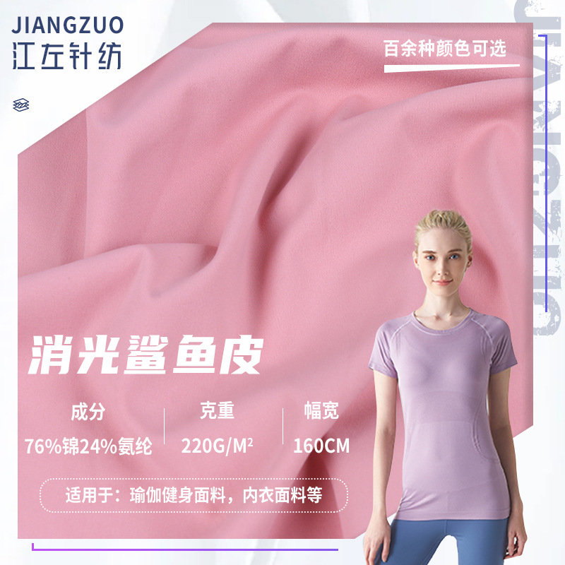 厂家现货22锦纶针织布料 秋冬速干鲨鱼皮运动紧身瑜伽服内衣面料