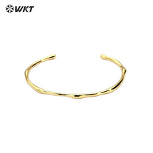 WT-B645 时尚轻奢18k镀金微波浪设计调节情侣款手镯周年纪念礼物
