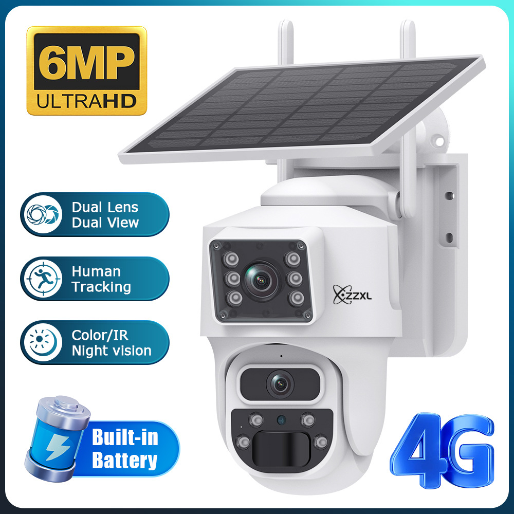 Ubox Binocular Dual-Screen 6 Million High-Definition Solar Camera Without Network and Electricity Panoramic 4g Low-Power Monitoring