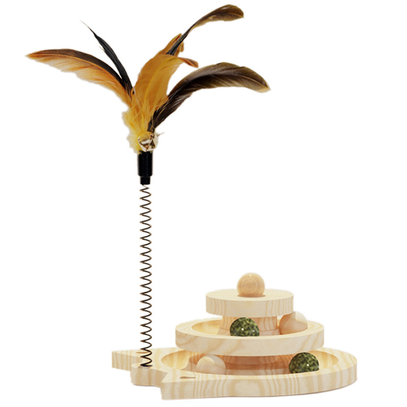 Tablero de agarre para gatos resistente al desgaste Tablero giratorio de madera de pino en caja