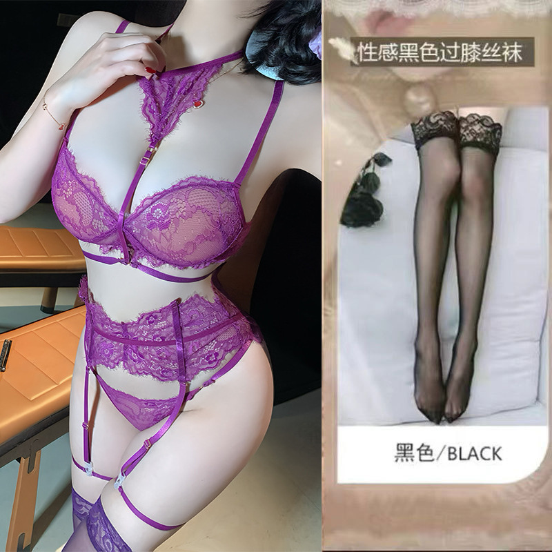 348 보라색 + 검정 스타킹