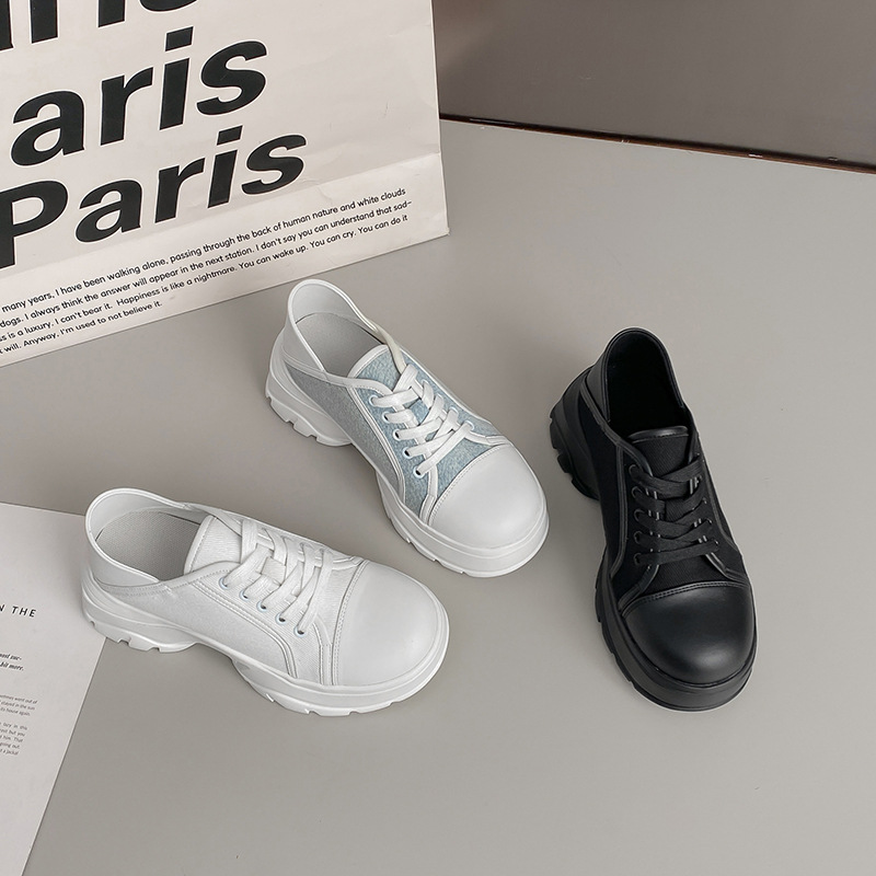 2024 Spring/Summer New Inner Elevated with One Step Canvas Thick Sole Versatile Casual Little White Women's Board Shoes_voghion.com