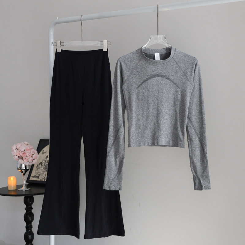 Pilates Exercise Yoga Slimming Long-Sleeved Yoga Clothes for Women Two-Piece Casual Fitness Running Training Set Pilates Exercise Yoga Slimming Long-Sleeved Yoga Clothes for Women Two-Piece Casual Fitness Running Training Set