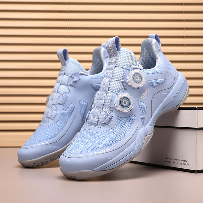 Cross-Border Rotating Buckle Badminton Shoes for Men and Women, Outdoor Sports Running Shoes, Table Tennis Shoes, Tennis Training Shoes, Carbon Plate Soles