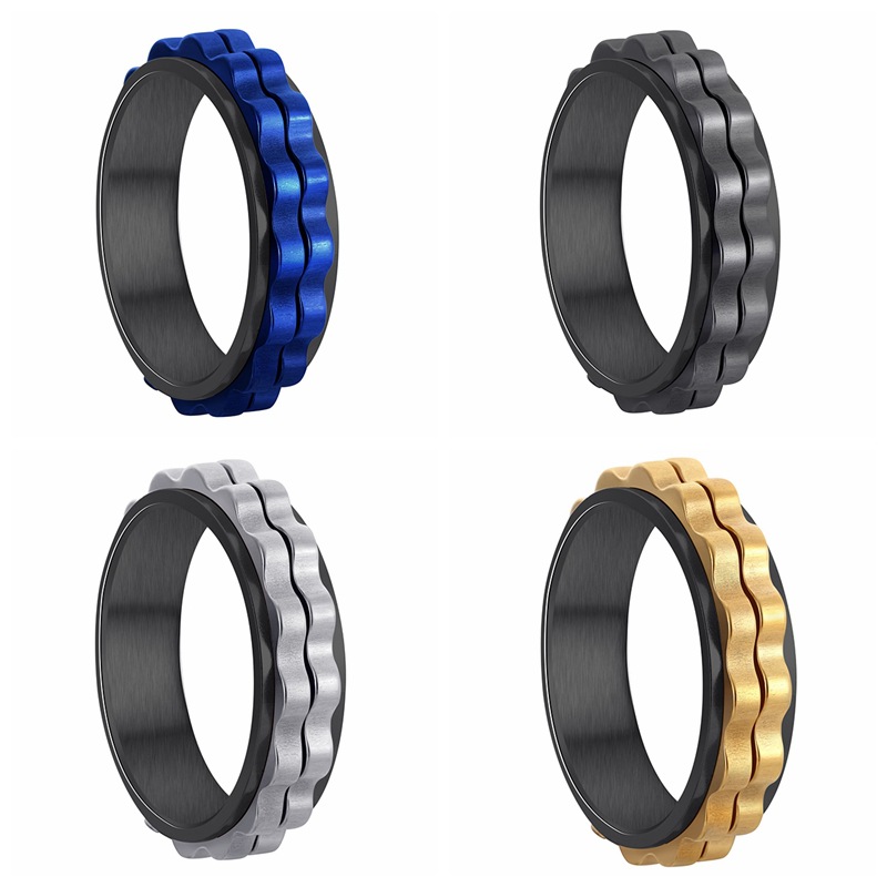 11g Weight Vacuum Plating Gold Plating Process Gold Plated Plating Material Anxiety Ring Classification 7, 8, 9 Ring Size 1 Piece Quantity Daily Occasion 304 Stainless Steel Material Printing Pattern Unisex Gender Plating Design Simple Style Style Wholesale Jewelry Simple Style Printing 304 Stainless Steel Gold Plated Plating Rings 4