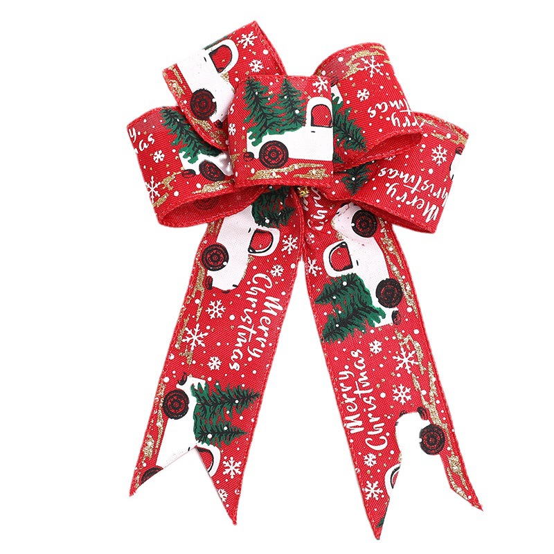 [Hong Kong Heng] ropa de cama artificial negro blanco Rojo Negro accesorios de cinta a cuadros suministros de decoración de Navidad accesorios de marca de madera arco