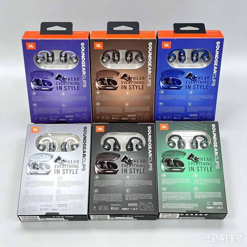 New cross-border model Clips glass buckle ear clip Bluetooth earphones, wireless, transparent, open design, non-in-ear, suitable for JBL New cross-border model Clips glass buckle ear clip Bluetooth earphones, wireless, transparent, open design, non-in-ear, suitable for JBL