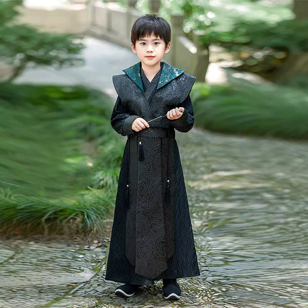 Праздник середины осени детский костюм Hanfu 2024 новый длинный рукав в китайском стиле