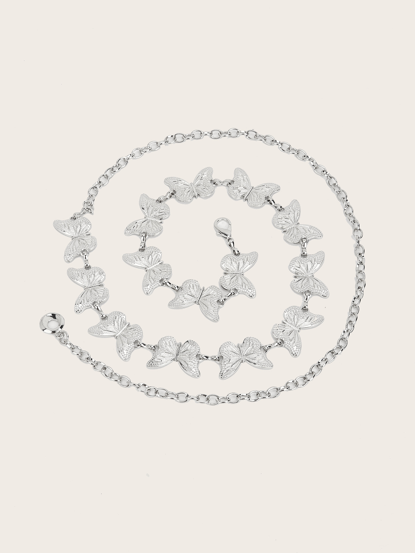 90g Weight Waist Chain Classification 1 Piece Quantity Casual, Daily, Shopping Occasion Metal Material Butterfly Pattern Women's Gender IG Style Style Gold, Silver Color Wholesale Jewelry IG Style Butterfly Metal Waist Chain 1