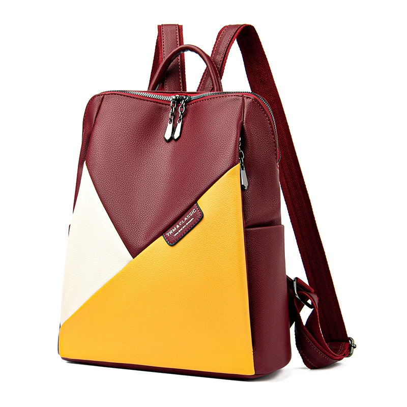 Fashionable backpack, capacious trend leather shoulder bag, genuine leather