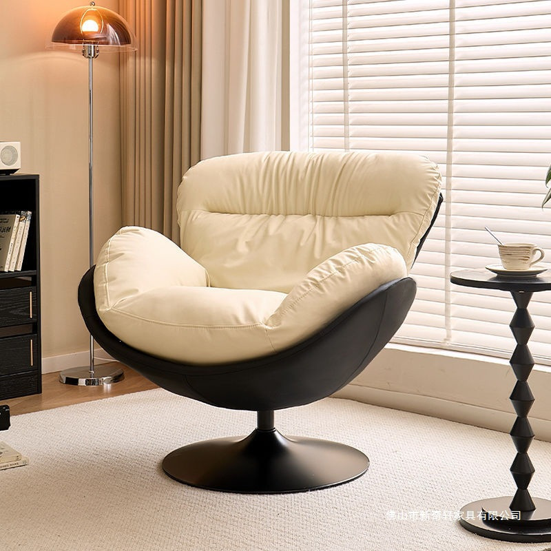 Rotatable Eggshell Sofa Chair, Light Luxury Single Sofa, Simple Leisure Balcony Lazy Chair, Italian Minimalist Style for Home Use in the Living Room Rotatable Eggshell Sofa Chair, Light Luxury Single Sofa, Simple Leisure Balcony Lazy Chair, Italian Minimalist Style for Home Use in the Living Room